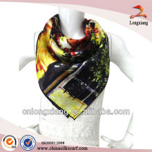 90*90cm print silk satin scarf